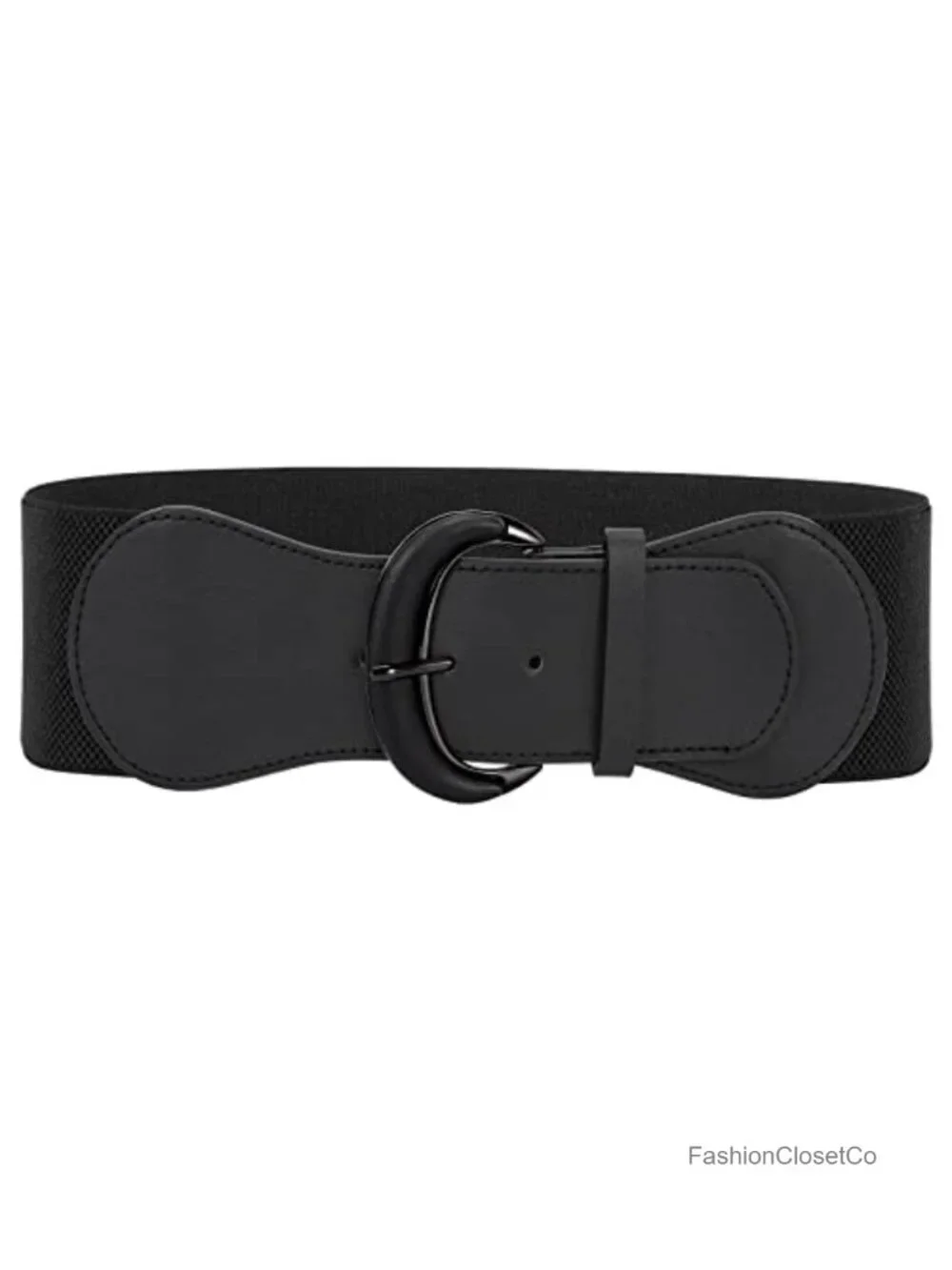 Wide Stretch Waist Belt for Women with Vintage Alloy Buckle